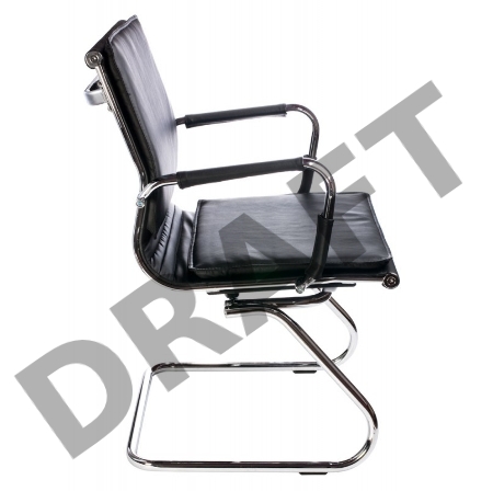 Кресло Бюрократ CH-993-Low-V/Black  (Кресло, низкая спинка ,черный, искусственная кожа, полозья хром)