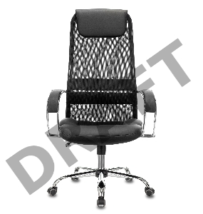 Кресло руководителя Бюрократ CH-608SL/BLACK спинка сетка черный TW-01 TW-11 искусст.кожа/ткань крестовина хром