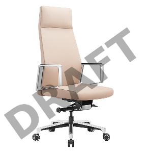 Кресло руководителя Бюрократ _JONS/BEIGE бежевый кожа крестовина алюминий