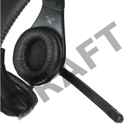 Наушники с микрофоном Oklick HS-L100 черный/красный 2м мониторы оголовье (NO-530)