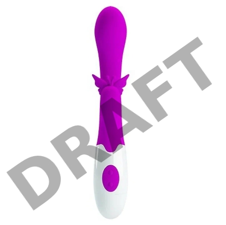 ВИБРОМАССАЖЁР BUTTERFLY KISS 30 режимов вибрации, L 199 мм D 31 мм