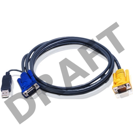 Переключатель ATEN 2L-5202UP Шнур, монитор+клавиатура+мышь Intelligent CABLE HD15M/USBAM 1.8M