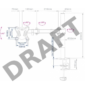 Кронштейн для мониторов Arm Media LCD-T12 черный 15