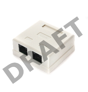 Розетка GEMBIRD NA214 RJ-45 кат.5e внешняя 2 порта, 110&Krone