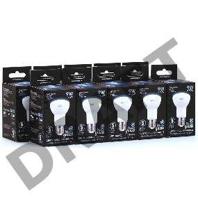 Лампа светодиодная Gauss R63 9Вт цок.:E27 рефлектор 220B 4100K св.свеч.бел.ней. (упак.:10шт) (106002209)