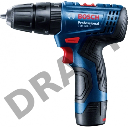 Аккумуляторный шуруповерт BOSCH  GSB 120 Li, кейс, 2x2.0 Ач