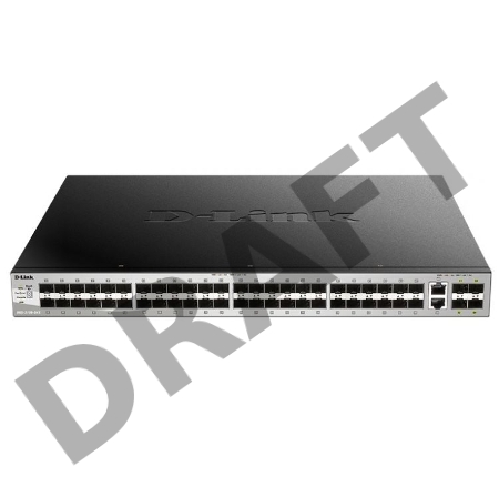 Коммутатор D-Link DGS-3130-54S/A1A Управляемый стекируемый коммутатор 3 уровня с 48 портами 1000Base-X SFP, 2 портами 10GBase-T и 4 портами 10GBase-X