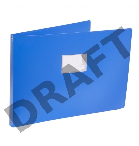 Папка на 4-х кольцах Бюрократ -0827GA3BLU A3 гориз. пластик 0.8мм кор.27мм синий