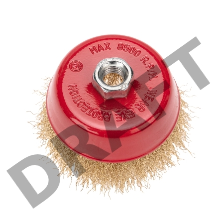 Щетка чашечная для УШМ латунированная проволока 100 мм М14 Kranz