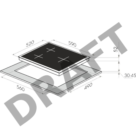 Варочная панель электрическая Н/п эл MAUNFELD EVCE.593.T-BK