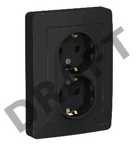 Розетка 2-м СП BLANCA 16А 250В без шторок с заземл. антрацит SchE BLNRS001026