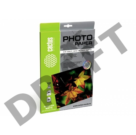 Бумага Cactus CS-MA422020DS A4/220г/м2/20л. матовая для струйной печати