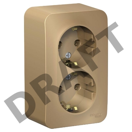 Розетка 2-м ОП BLANCA 16А 250В без шторок c заземл. изол. пласт. титан SchE BLNRA010214