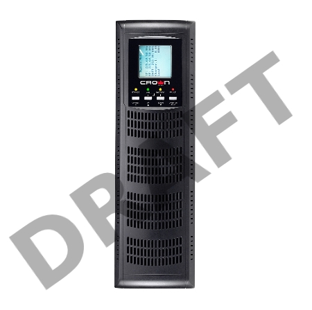 Источник бесперебойного питания CROWN On-Line CMUOA-300X-6K 6000VA/5400W, корпус металл, TOWER&RACK, 3U+3U, АКБ 16*12V/7AH, PF-0.9, AVR 110-300V, порт USB+RS-232, EPO, розетки - клемная колодка (Ph+N+GND), входной кабель 2,5 м, вентилятор охлаждения, авто
