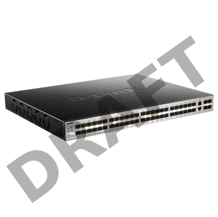 Коммутатор D-Link DGS-3130-54S/A1A Управляемый стекируемый коммутатор 3 уровня с 48 портами 1000Base-X SFP, 2 портами 10GBase-T и 4 портами 10GBase-X