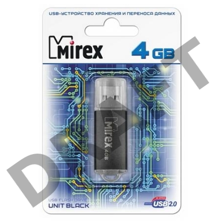 Флеш Диск Mirex 4GB Unit, USB 2.0, Черный
