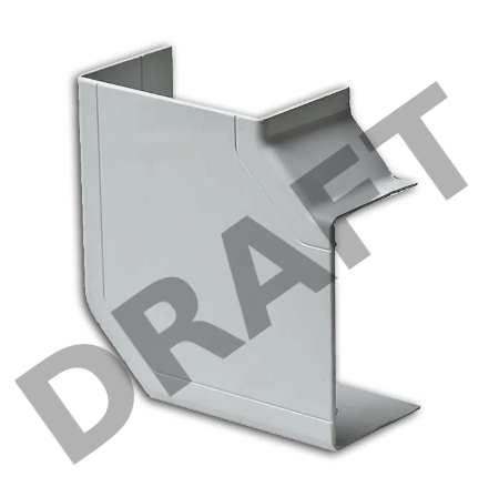 Угол плоский (поворот на 90град.) 100х60 бел. Рувинил ПВР-100х60