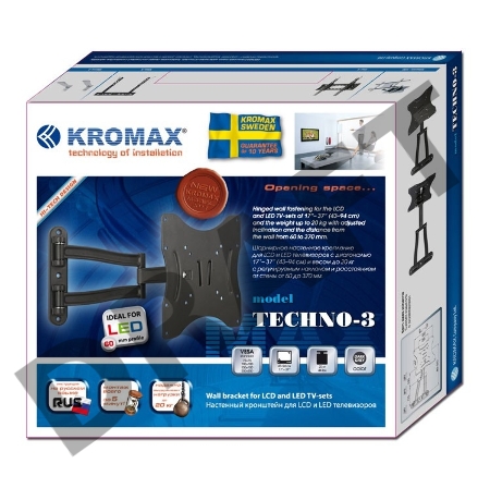 Кронштейн для телевизора Kromax TECHNO-3 серый 15