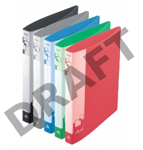 Папка на 4-х D-кольцах Бюрократ -0840/4D A4 пластик 0.8мм кор.40мм внут.и торц.карм ассорти