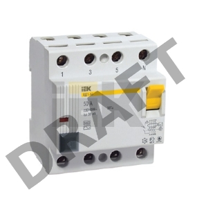 Выключатель дифференциальный Iek MDV10-4-040-300 УЗО ВД1-63 4Р 40А 300мА ИЭК