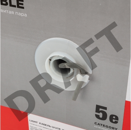 Кабель витая пара REXANT LIGHT U/UTP, категория 5e, ZH нг(А)-HF, 4PR, 24AWG, внутренний, серый, 305 м