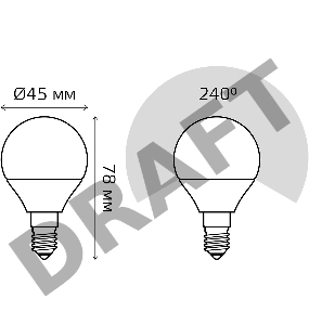 Лампа светодиодная Gauss Elementary 6Вт цок.:E14 шар 220B 4100K св.свеч.бел.ней. (упак.:10шт) (53126)