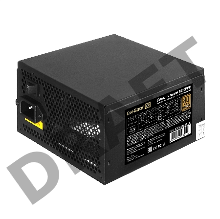 Блок питания 1200W ExeGate 80 PLUS® Bronze 1200PPH (ATX, APFC, SC, КПД 89% (80 PLUS Bronze), 12cm fan, 24pin, 2x(4+4)pin, 6xPCI-E, 8xSATA, 4xIDE, black, кабель 220V с защитой от выдергивания, Color box)