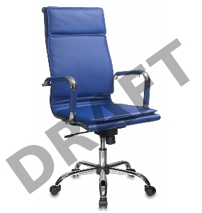 Кресло руководителя Бюрократ CH-993/blue синий искусственная кожа крестовина хромированная