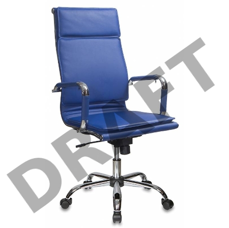Кресло руководителя Бюрократ CH-993/blue синий искусственная кожа крестовина хромированная