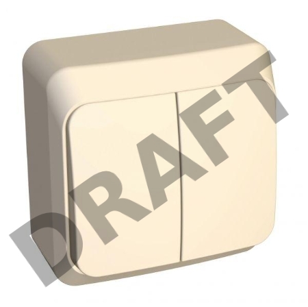 Выключатель 2-кл. ОП Этюд 10А IP20 с индик. крем. SchE BA10-006K