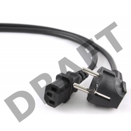 Кабель питания Gembird 1.8м, VDE(0.75мм), черный, с зазем., пакет PC-186-VDE