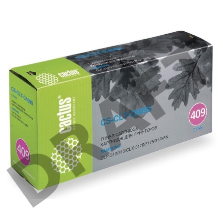 Тонер-картридж Cactus CS-CLT-C409S для принтеров Samsung CLP-310, голубой, 1000 стр.