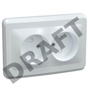 Розетка 2-м СП Вега РС12-2-ВБ без заземл. контакта без защ. штор 10А бел. ИЭК ERV20-K01-10-DM