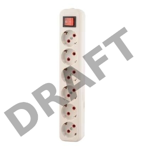 Колодка удлинителя 6-м с заземл. с выкл. Lezard 720-0600-602