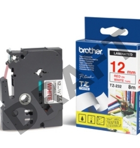 Наклейка ламинированная TZ-E232 (12 мм красн/бел, аналог TZ-232)