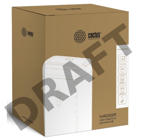 Шредер Cactus CS-SH-12-21-5X45 (секр.P-3)/фрагменты/12лист./21лтр./скобы/CD