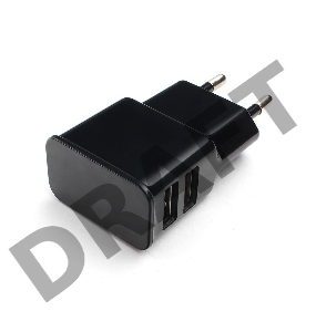 Адаптер питания Cablexpert MP3A-PC-12 100/220V - 5V USB 2 порта, 2.1A, черный