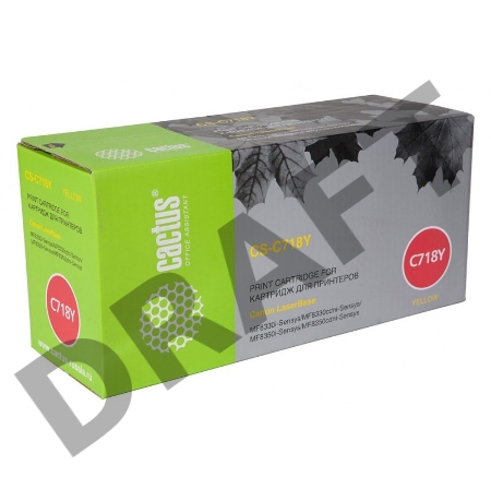 Тонер Картридж Cactus CS-C718Y желтый для Canon LBP-720 (2900стр.)