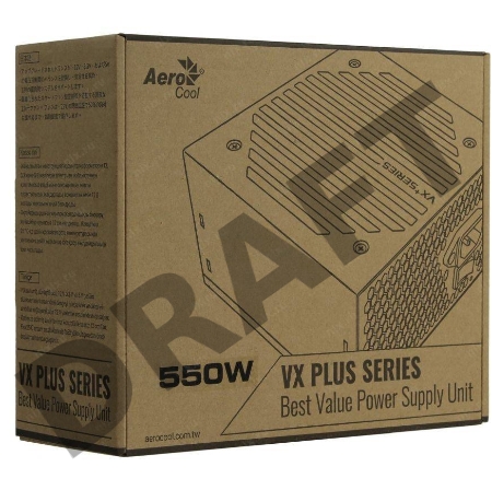 Блок питания Aerocool ATX 550W VX-550 PLUS (24+4+4pin) 120mm fan 3xSATA RTL