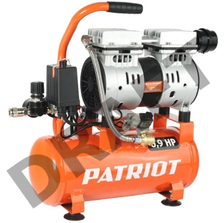 Компрессор PATRIOT WO 10-120 [525306370] Безмасляный, 0,65 кВт, 2850 об/мин, 120 л/мин, 10 л, 8 бар