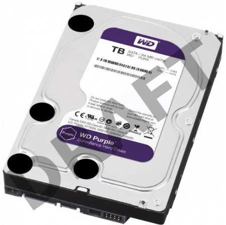 Жесткий диск Western Digital SATA-III 4Tb WD40PURZ Video Purple (5400rpm) 64Mb 3.5
