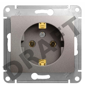 РОЗЕТКА Systeme electric GSL001243 GLOSSA с заземлением,16А, 250В, механизм, ПЛАТИНА
