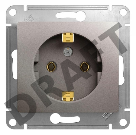 РОЗЕТКА Systeme electric GSL001243 GLOSSA с заземлением,16А, 250В, механизм, ПЛАТИНА