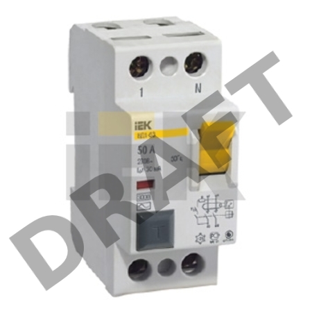 Выключатель дифференциального тока (УЗО) 2п 16А 30мА тип AC ВД1-63 ИЭК MDV10-2-016-030