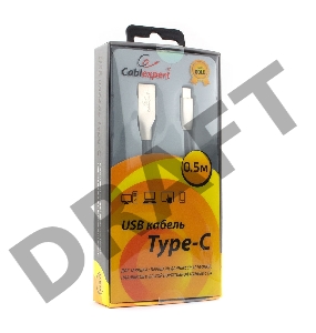 Кабель USB 2.0 Cablexpert CC-G-USBC01Bk-0.5M, AM/Type-C, серия Gold, длина 0.5м, черный, блистер