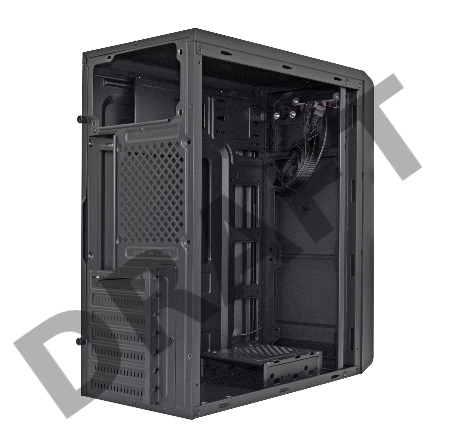 Корпус Miditower ExeGate XP-332 Black, ATX, <XP400, Black,120mm>, 2*USB, Audio