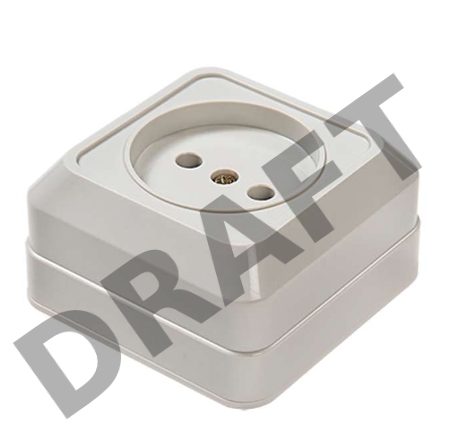 Розетка 1-м BOLLETO накл. 7022 бел. ASD / IN HOME 4680005959785