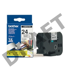 Картридж Brother TZe-251 (24мм, черный шрифт, белый фон, 8м) для P-Touch