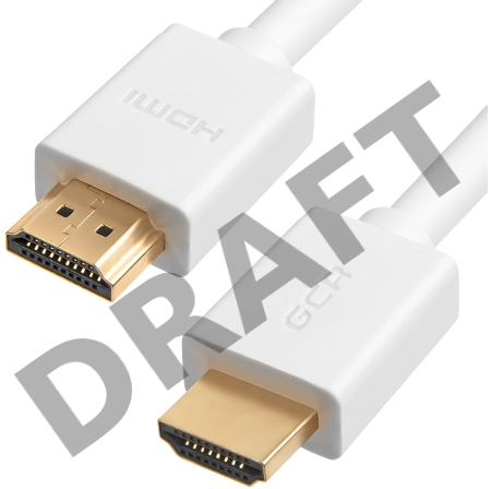 Кабель Greenconnect Кабель 0.5m v2.0 HDMI M/M белый, OD7.3mm, 28/28 AWG, позолоченные контакты, Ethernet 18.0 Гбит/с, 3D, 4K, тройной экран (GCR-HM761-0.5m)