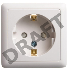 Розетка 1-м ОП Хит 16А 250В защ. шторки с заземл. бел. SchE RA16-138-B